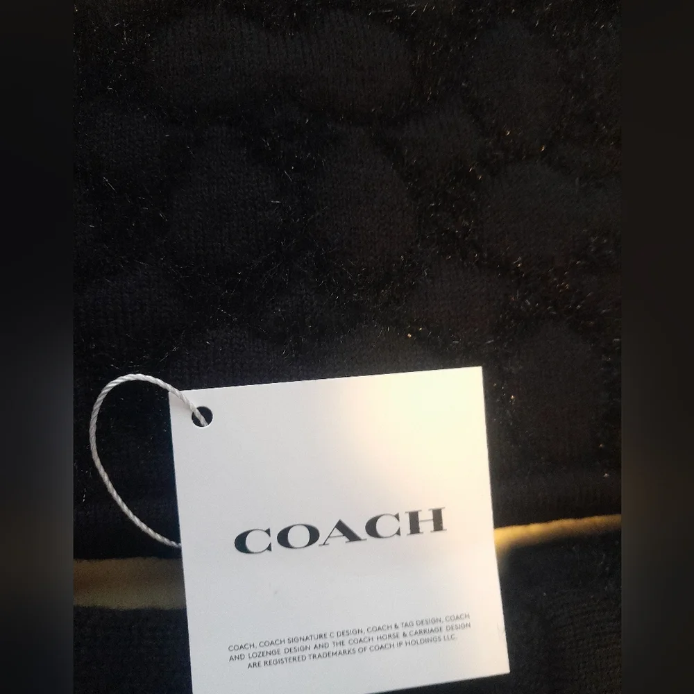 New Coach Gloves And Headband Set In Sing.Black With Gift Box NWT